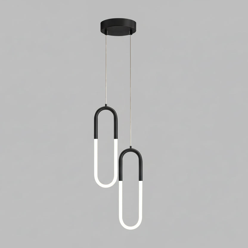 Jiva U Loop Pendant Light Black 2 Heads | Celestre