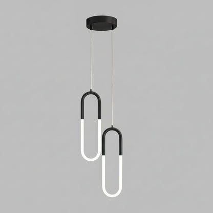 Jiva U Loop Pendant Light Black 2 Heads | Celestre