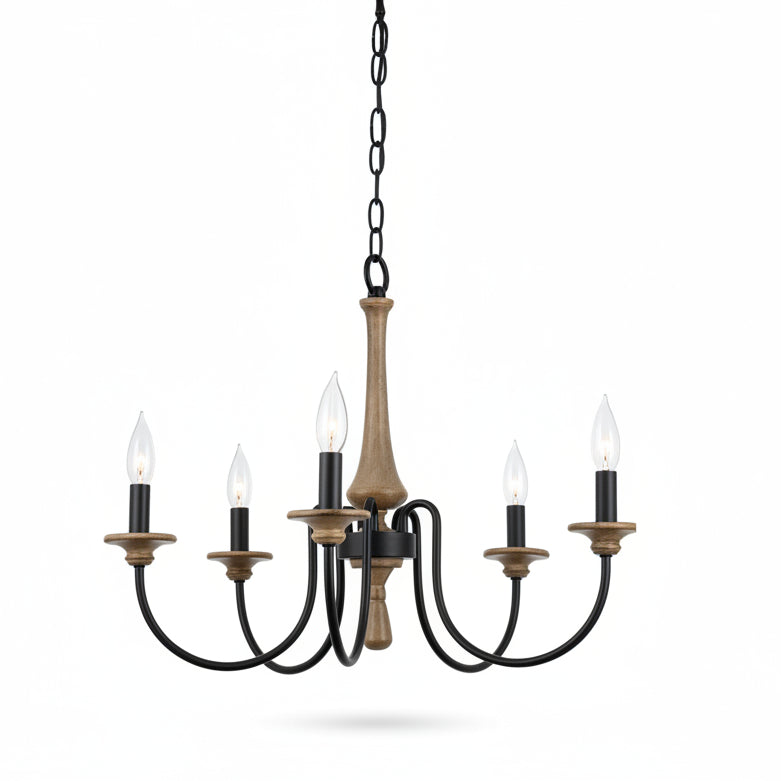 Luvo Wood Spindle Chandelier | Celestre