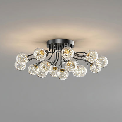Avar Sputnik Fairy Globes Ceiling Light Black 15 Heads | Celestre