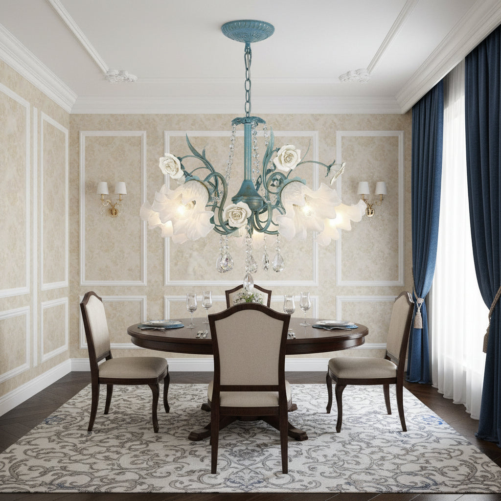 Aelix French Floral Chandelier 5 Heads | Celestre