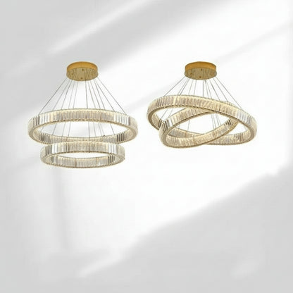 Glora Crystal LED Chandelier Gold 80 cm-60 cm | Celestre