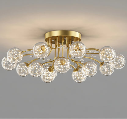 Avar Sputnik Fairy Globes Ceiling Light Gold 15 Heads | Celestre