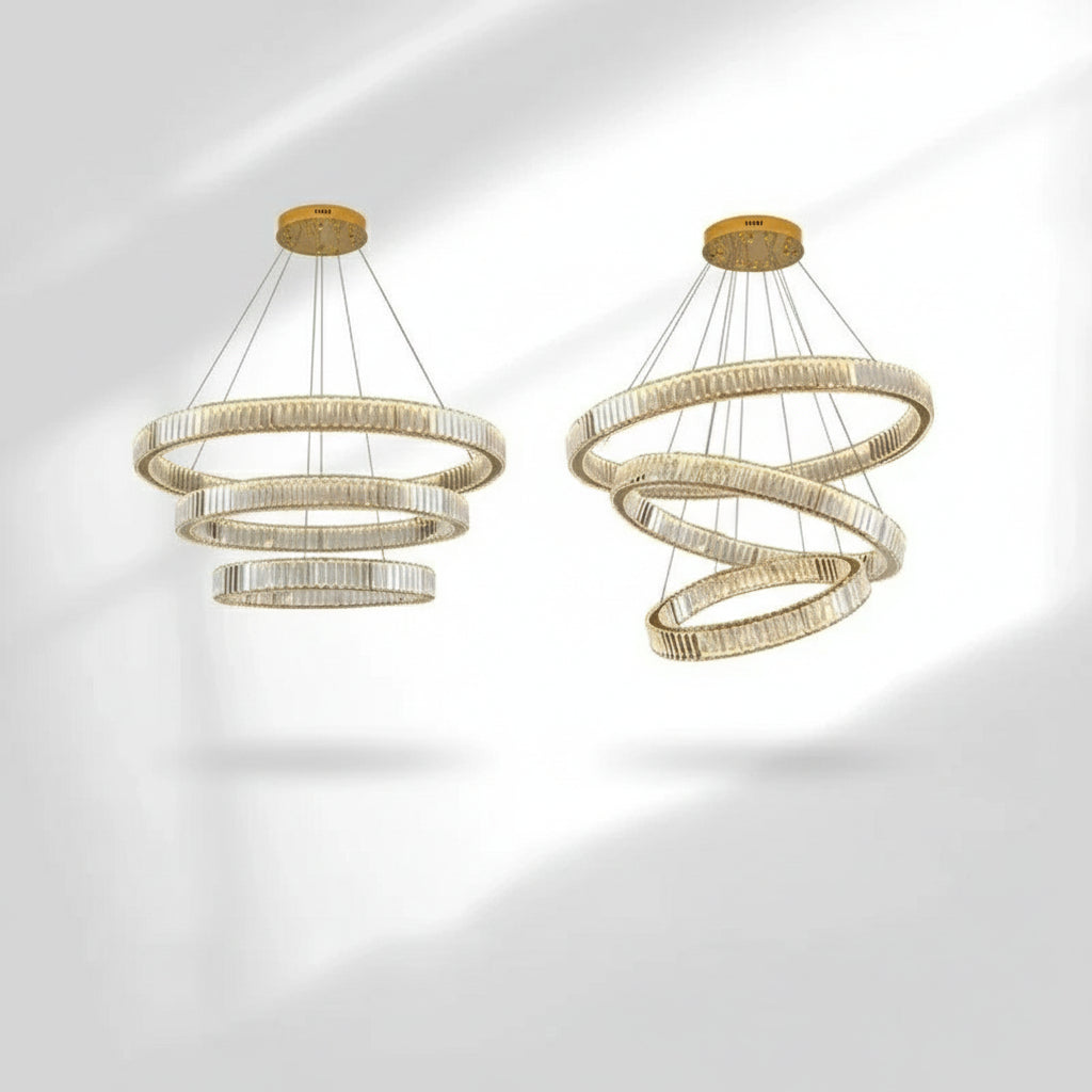 Glora Crystal LED Chandelier Gold 80 cm-60 cm-40cm | Celestre